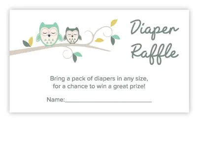 owl diaper raffle