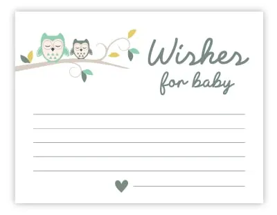 owl wishes for baby cards