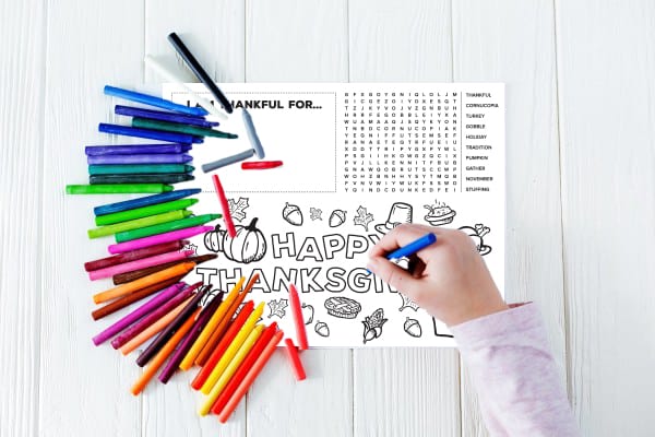 Download Thanksgiving Placemat For Kids Free Printable Activity And Coloring Page