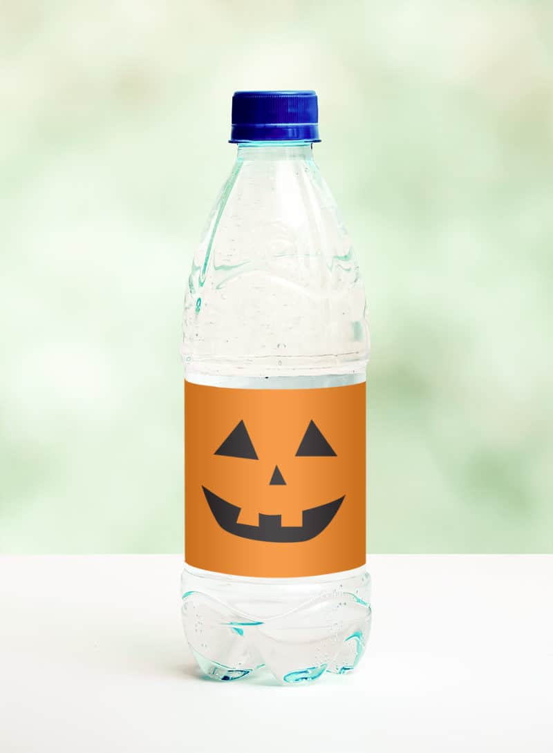 pumpkin water bottle label