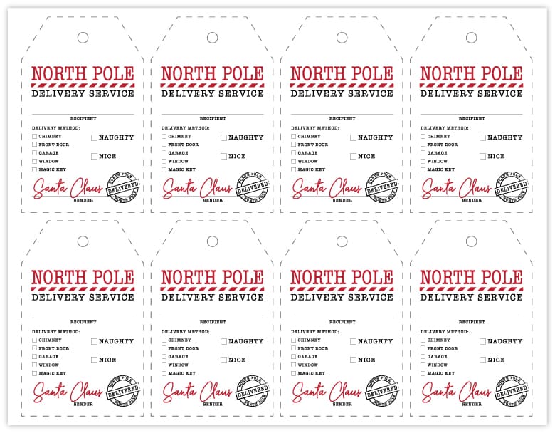 Free Printable Santa Gift Tags | Instantly Download and Print
