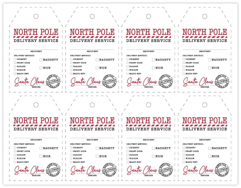 Printable Santa Gift Tags