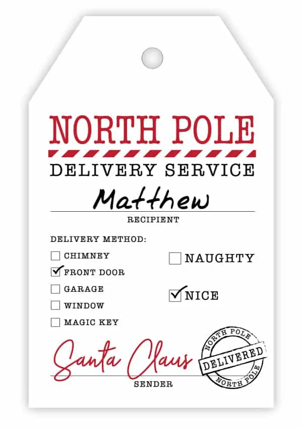 Special Delivery from Santa Claus - Personalized Gift Tags