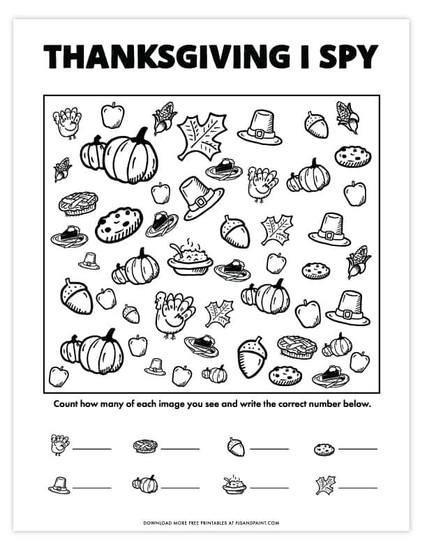 thanksgiving printable activities