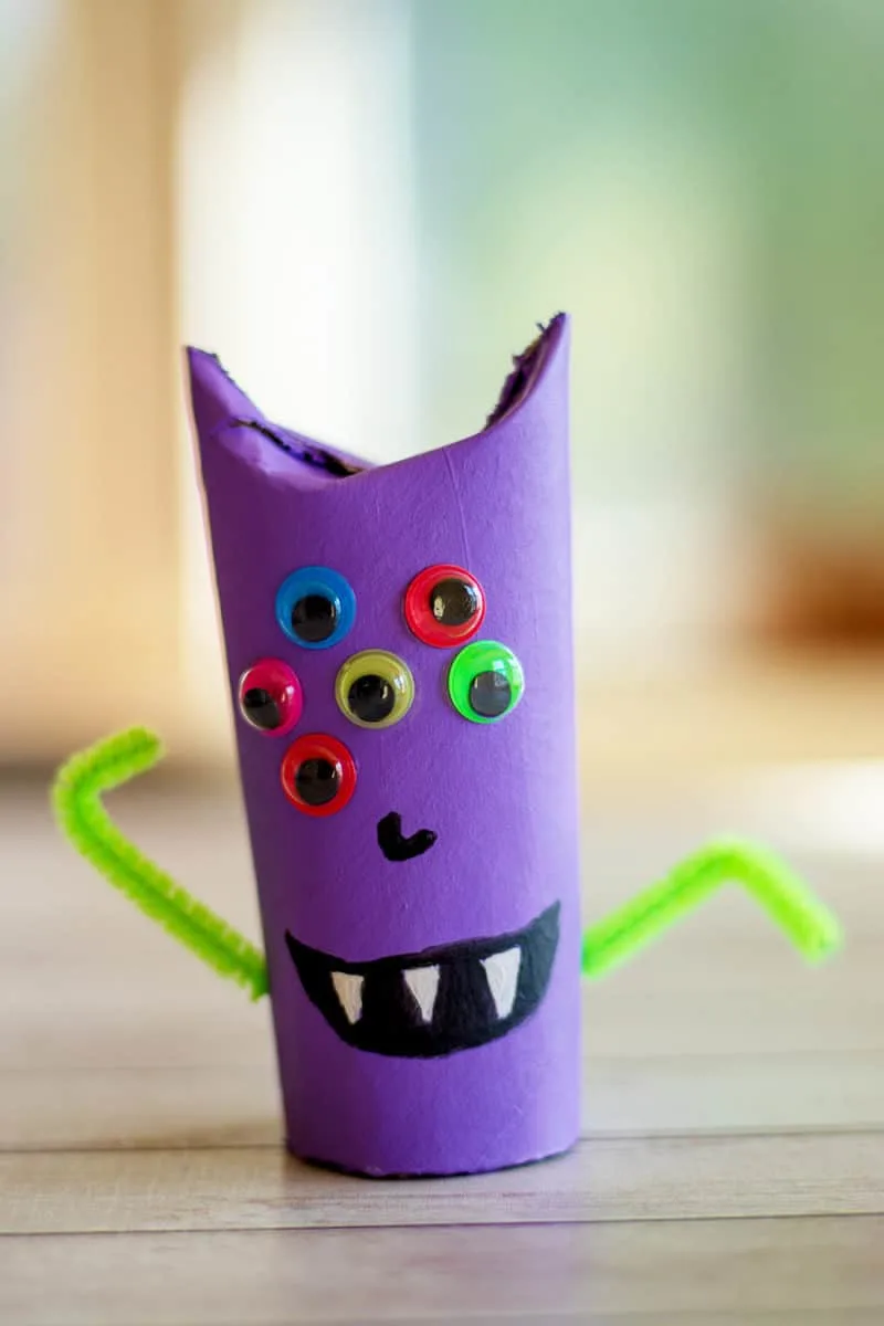 completed toilet paper roll monster