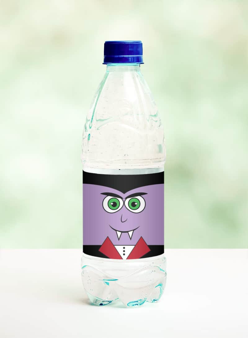 vampire water bottle label