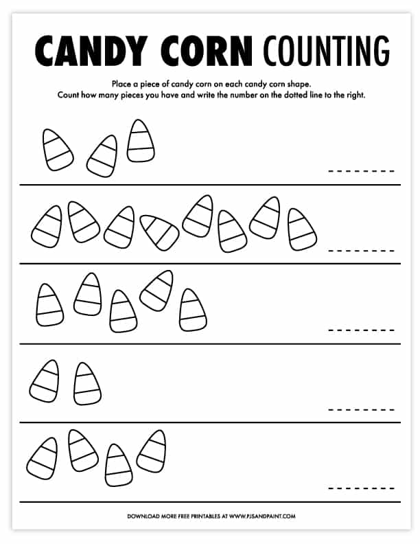 Halloween Candy Corn Counting Activity - Free Printable