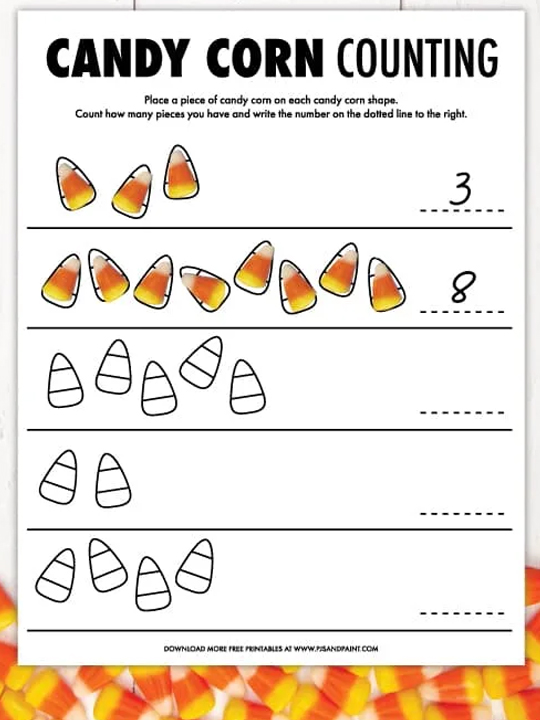 Halloween Candy Corn Counting Activity - Free Printable