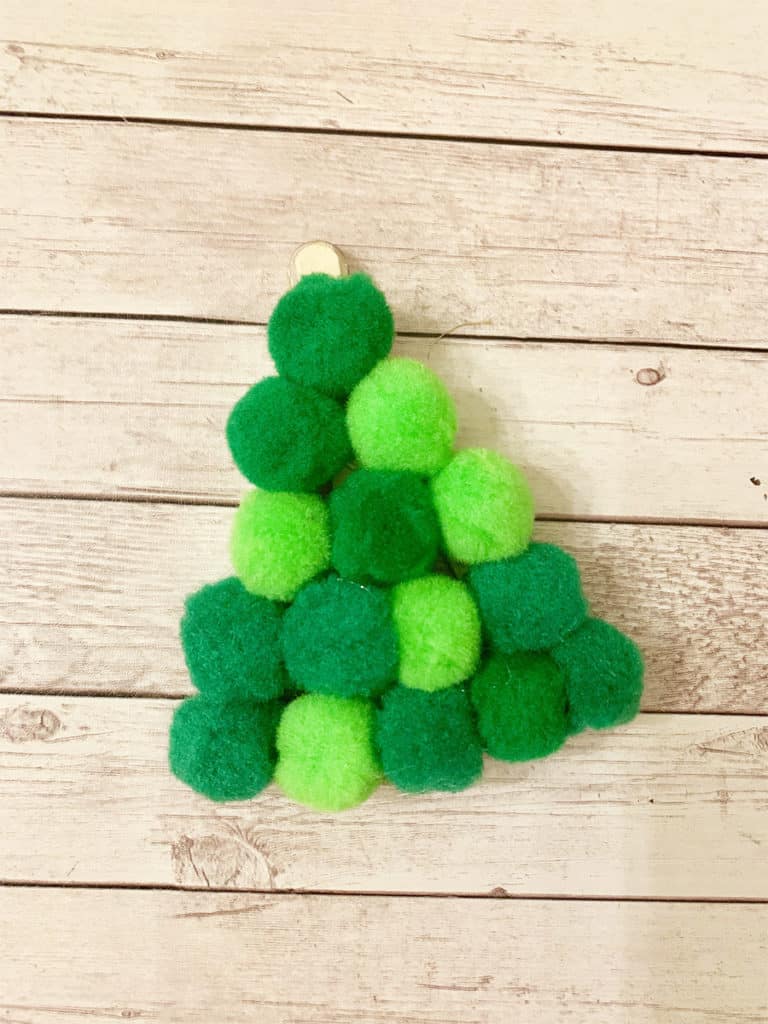 Pom Pom Christmas Tree Ornament Easy Christmas Crafts for Kids
