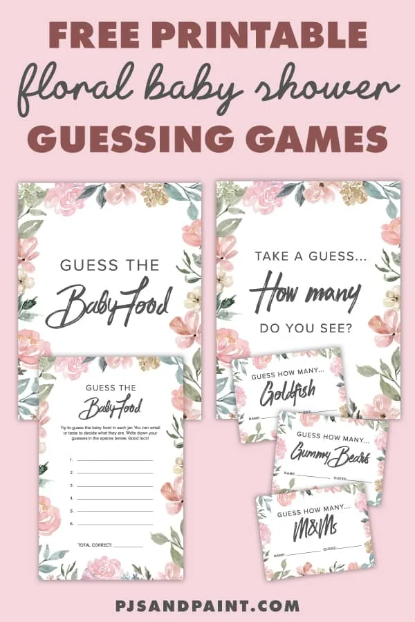 Baby shower shop guessing game template