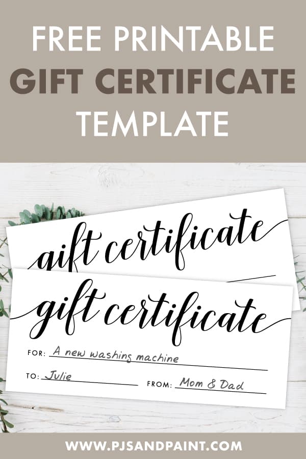 gift certificate template for kids