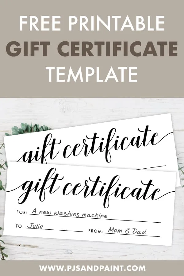 template for gift certificates