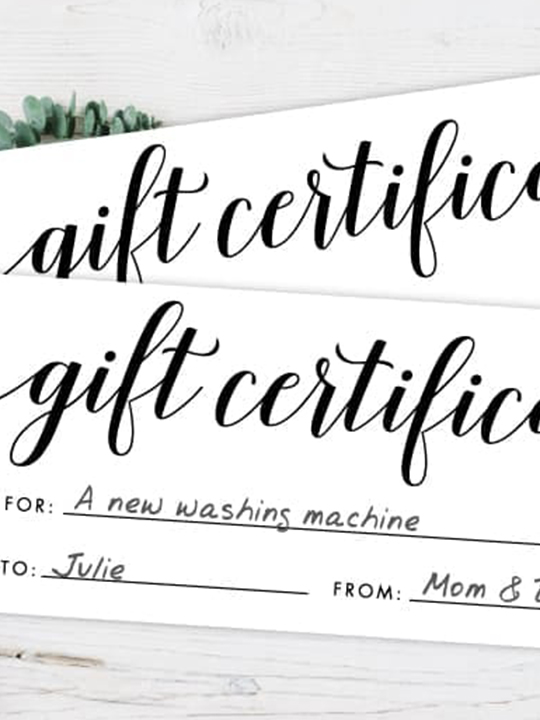 Printable Fillable Gift Certificate Template Custom Certificates 