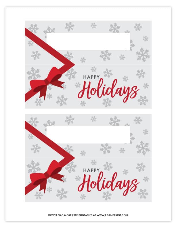 Happy Holidays Treat Bag Topper Free Printable Pjs and Paint