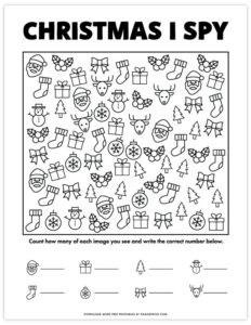 Free Printable Christmas I Spy Game - Version 2 - Pjs and Paint