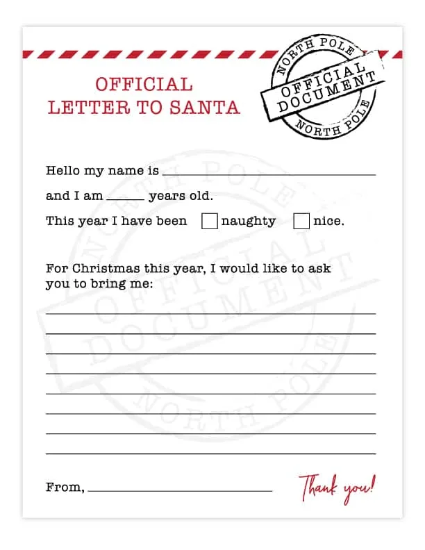 printable letter from santa