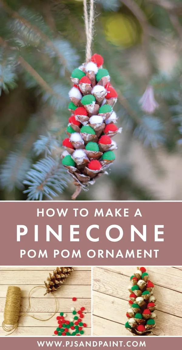 pinecone pom pom ornament pinterest
