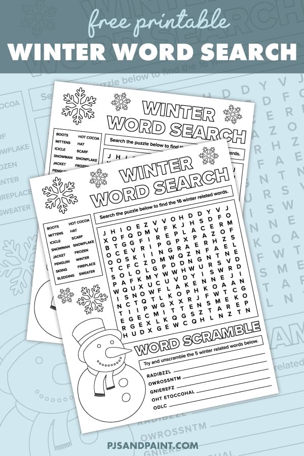 Free Printable Winter Word Search And Word Scramble