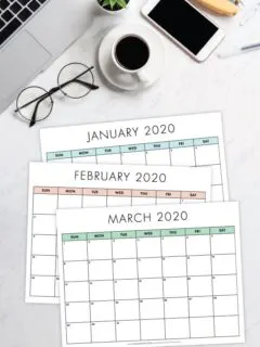 printable 2020 calendar