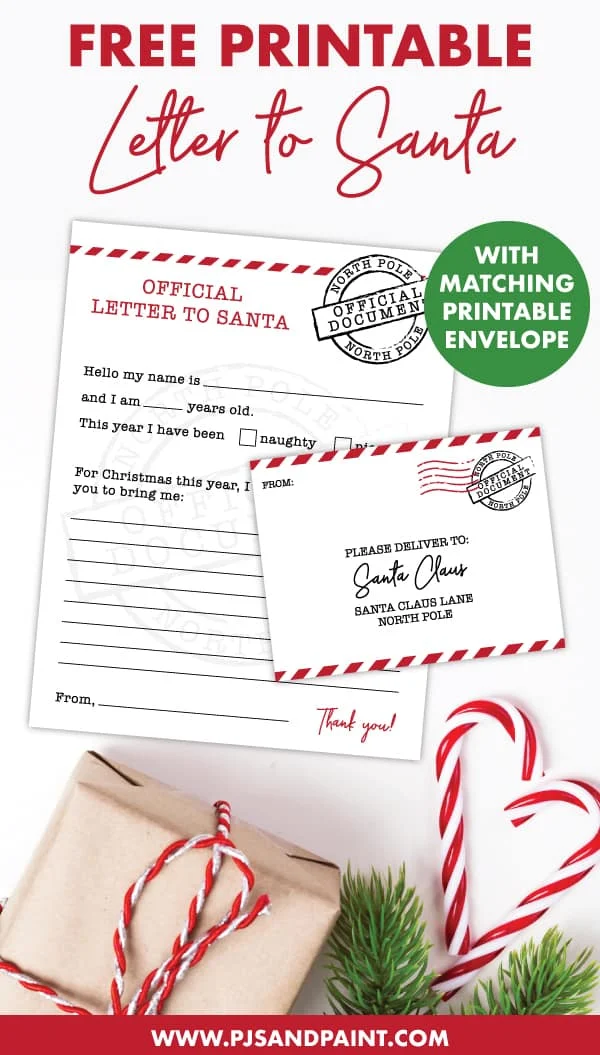 printable letter to santa pinterest
