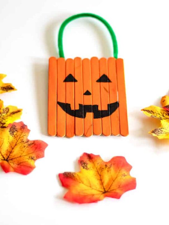 popsicle stick pumpkin craft Archives Pjs and Paint