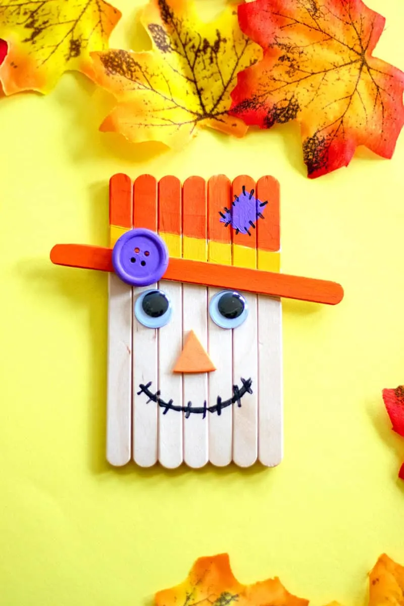 Scarecrow Popsicle Stick Puzzle with 3D Elements - 3 Boys and a Dog