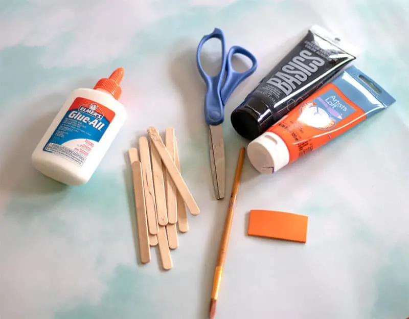 Popsicle Stick Snowman Craft - Pjs and Paint - Easy Crafts for Kids