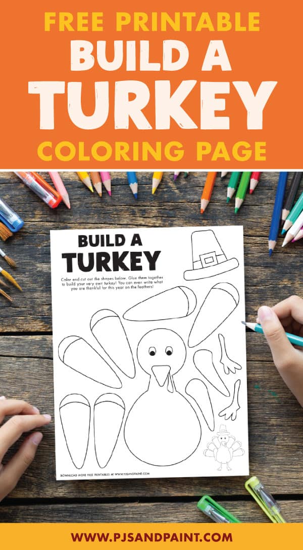 Free Printable Build A Turkey Coloring Page Pjs And Paint