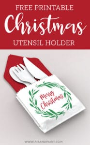 Printable Christmas Utensil Holder - Free Printable - Pjs and Paint