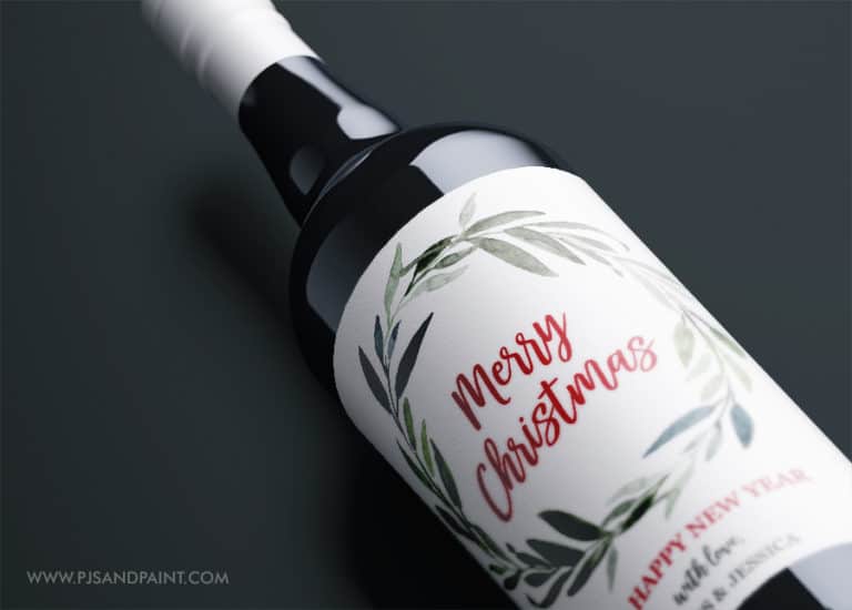 Christmas Wine Bottle Labels - Free Printable - Pjs and Paint