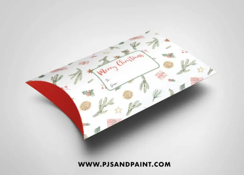 christmas pillow box mockup