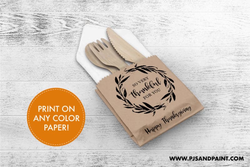 Download Diy Thanksgiving Utensil Pouch Free Printable Pjs And Paint