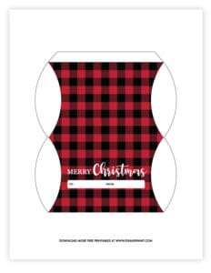 Free Printable Christmas Pillow Boxes - Gift Card Holder - 3 Designs