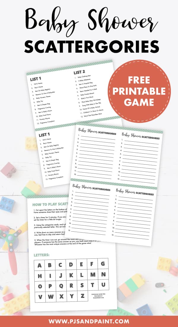 Baby hot sale shower scattergories