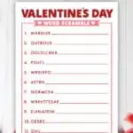 free printable valentines day word scramble