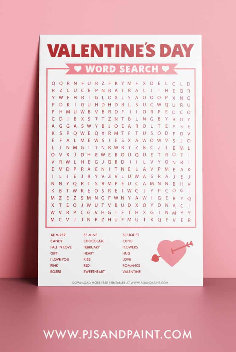 valentines day word search mockup