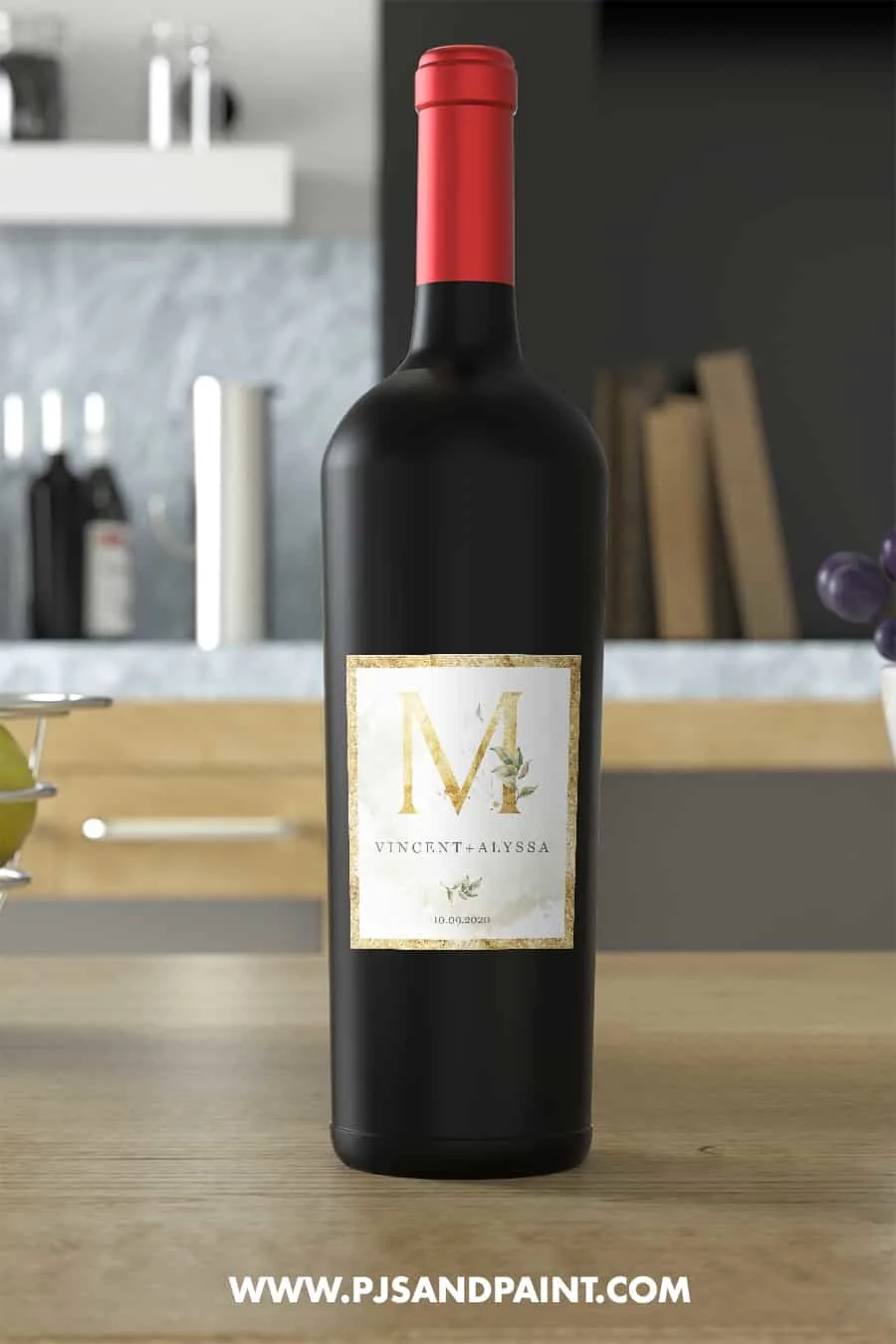 wine bottle label m