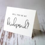black and white bridesmaid cards