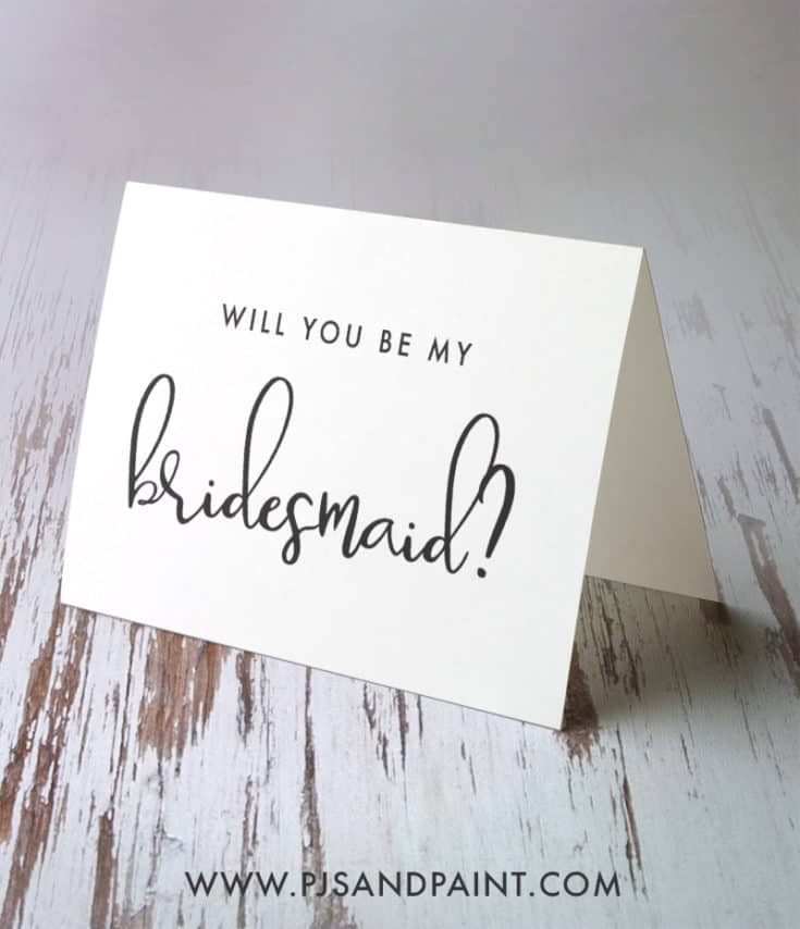Free Printable Will You Be My Bridesmaid Cards - Volume 2 - Pjs and Paint