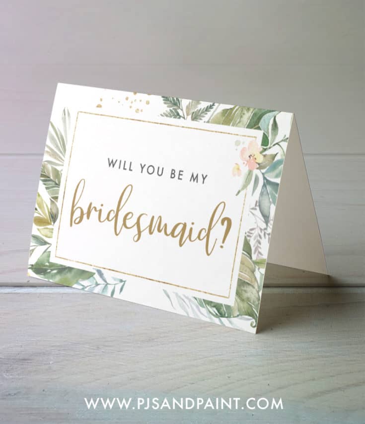 Free Printable Will You Be My Bridesmaid Cards - Volume 2 - Pjs and Paint