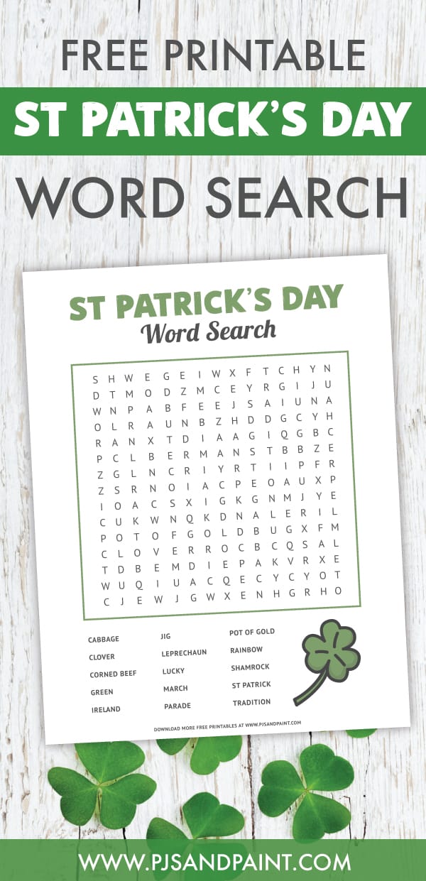 St Patrick s Day Word Search Free Printable Game Pjs And Paint