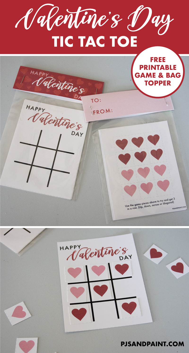 FREE Editable No Print Tic Tac Toe Template - Valentines Themed