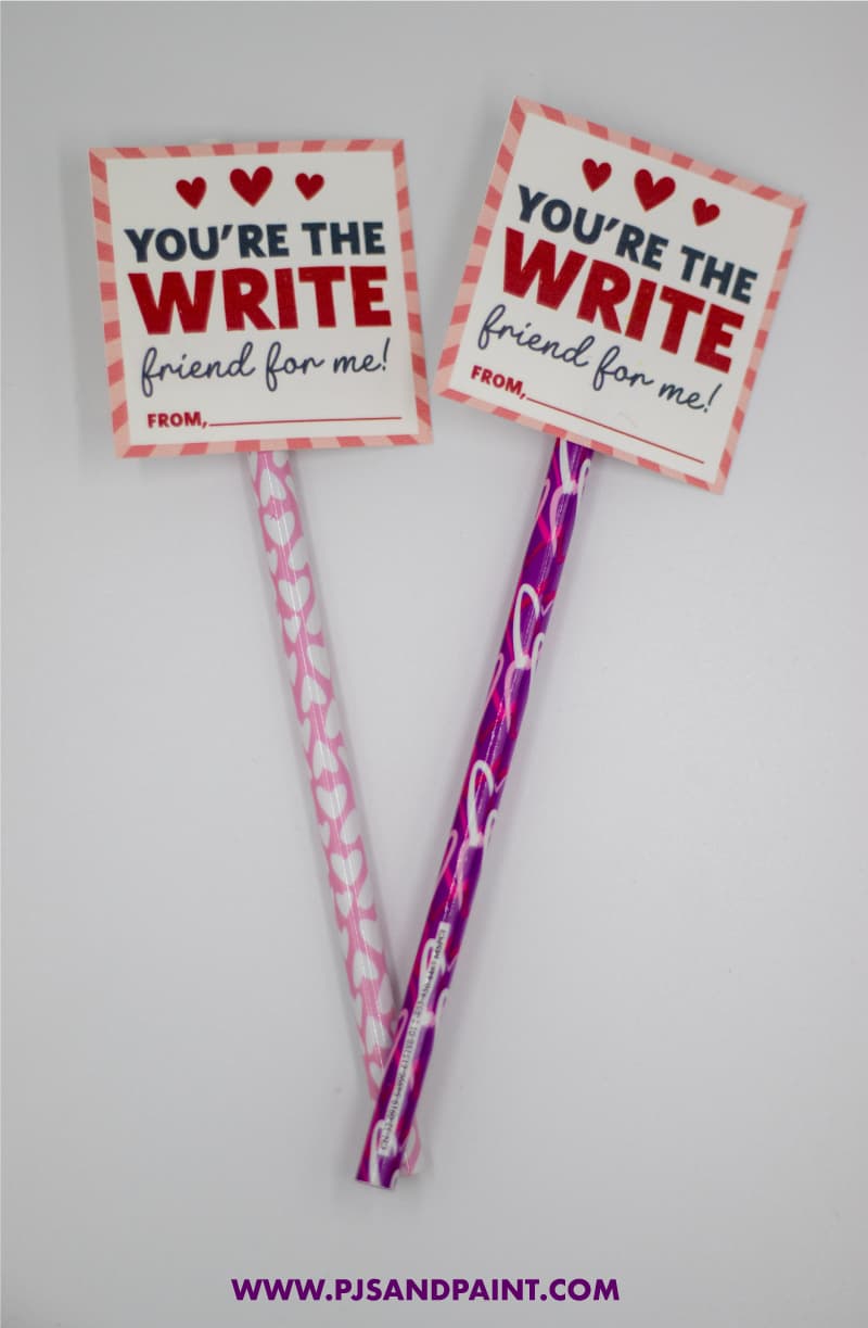 Free Printable Pencil Topper Valentines - You're The Write Friend For Me