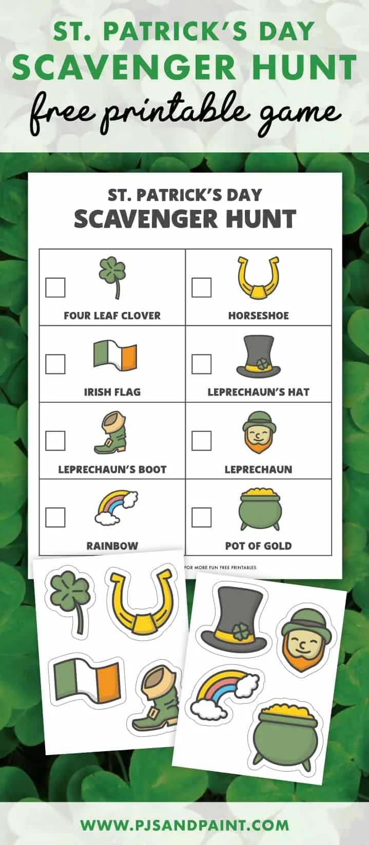 st patricks day fillable scavenger hunt cards