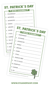 St. Patrick's Day Word Scramble - Free Printable Activity - Pjs and Paint