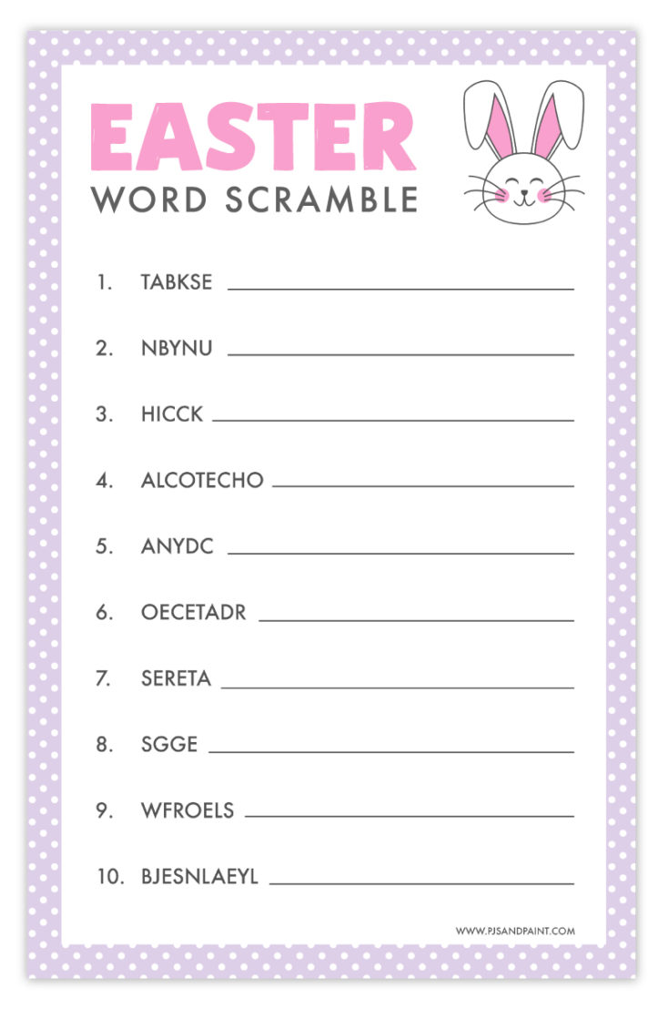 Easter Word Scramble Free Printable Easter Games and Activities