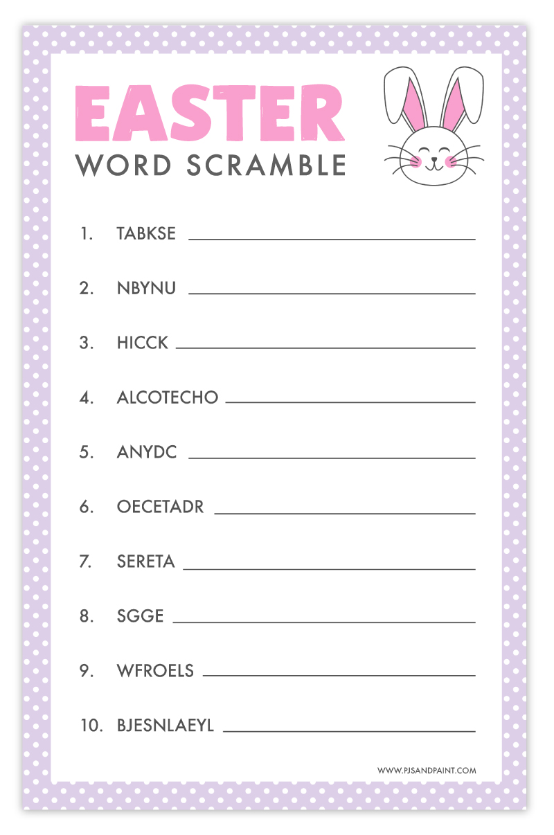 Easter Word Scramble Free Printable Easter Games And Activities