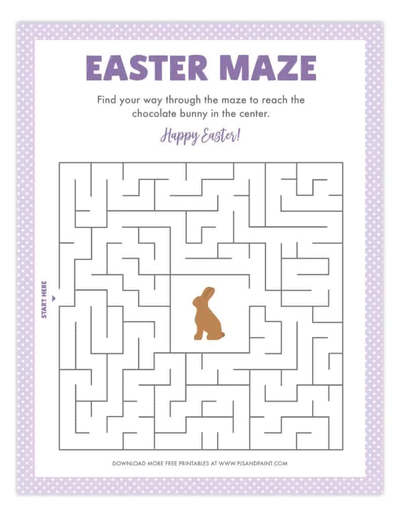 free printable easter maze
