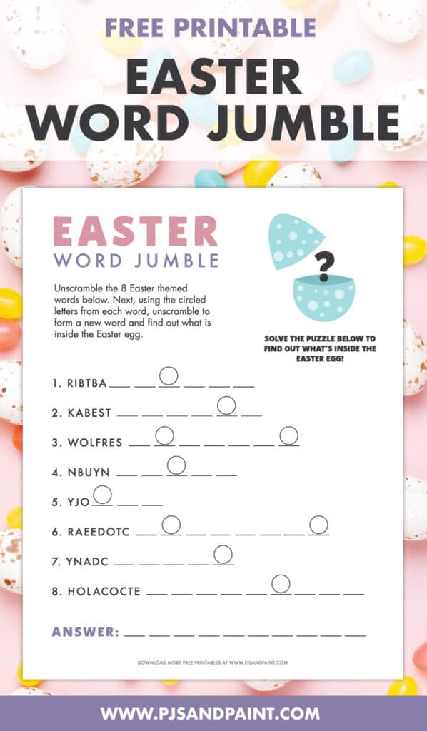 free printable easter word jumble