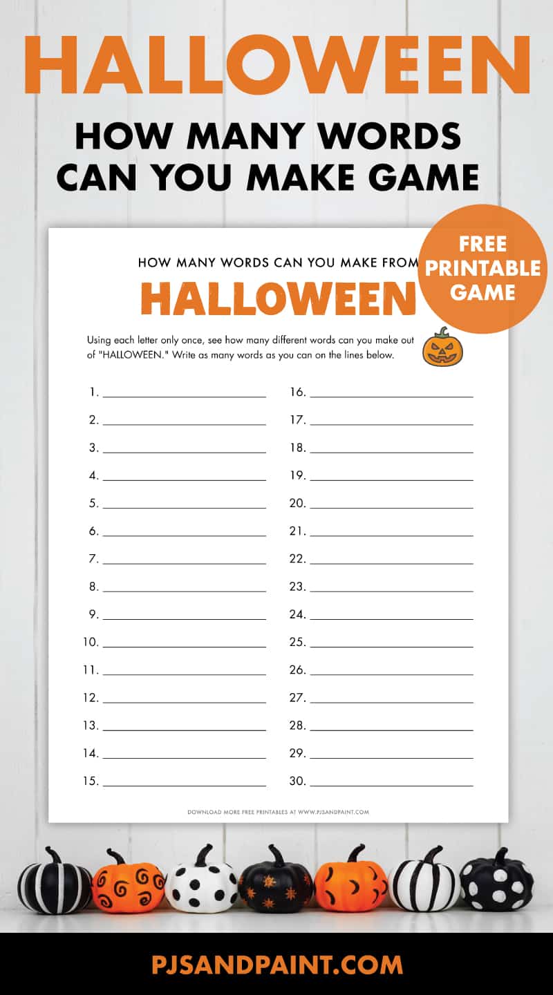 Free Printable Halloween Word Games